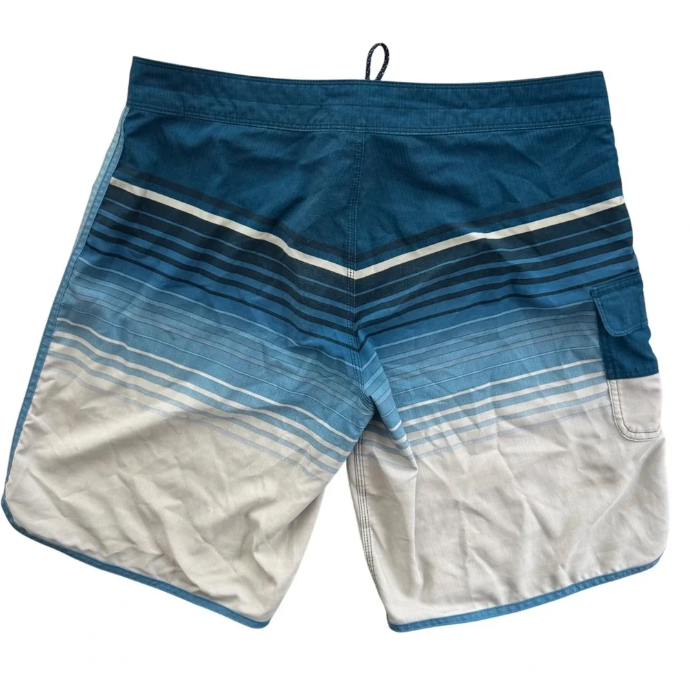Billabong Mens Board Shorts 36 Blue Gradient Striped 10 in inseam Unlined